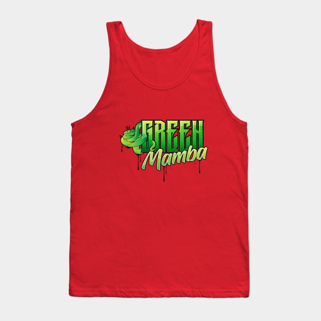 Green Mamba Venomous Snake graffiti urban style Tank Top by irfankokabi